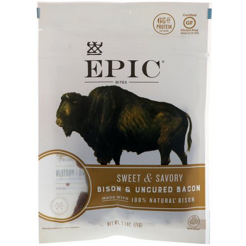 Epic Bar, Bites, Bison & Uncured Bacon, Sweet & Savory, 2.5 oz (71 g) Review