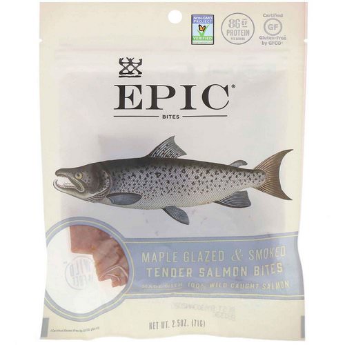 Epic Bar, Bites, Maple Glazed & Smoked, Tender Salmon, 2.5 oz (71 g) Review