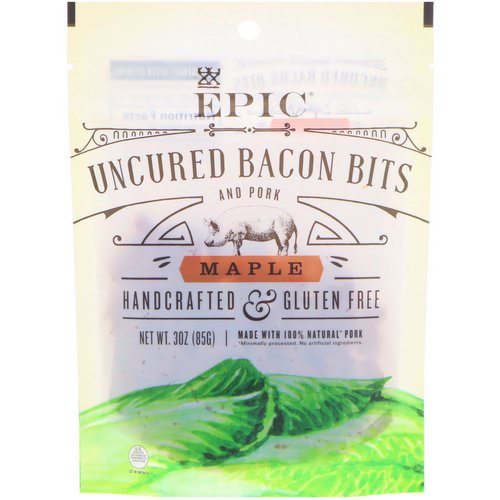 Epic Bar, Uncured Bacon Bits and Pork, Maple, 3 oz (85 g) Review