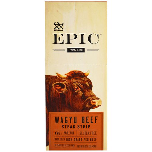 Epic Bar, Wagyu Beef Steak Strip, 20 Strips, 0.8 oz (23 g) Each Review
