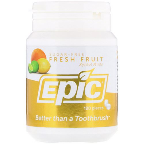 Epic Dental, Xylitol, Sugar Free, Fresh Fruit Mints, 180 Pieces Review