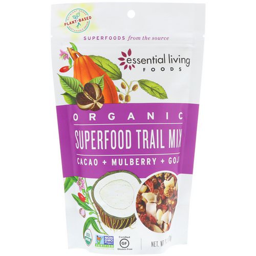 Essential Living Foods, Organic, Superfood Trail Mix, Cacao + Mulberry + Goji, 6 oz (170 g) Review