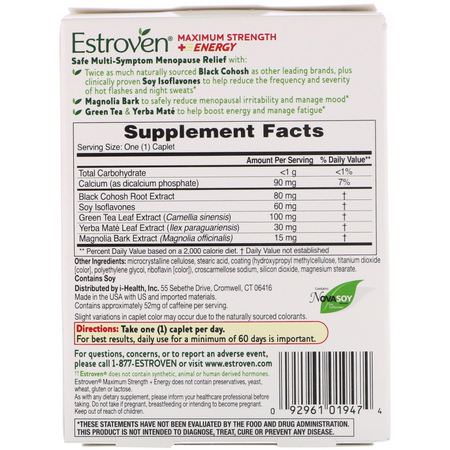 Women's Hormone Support, Bath, Women's Health, Supplements: Estroven, Menopause Relief, Maximum Strength + Energy, 28 Caplets
