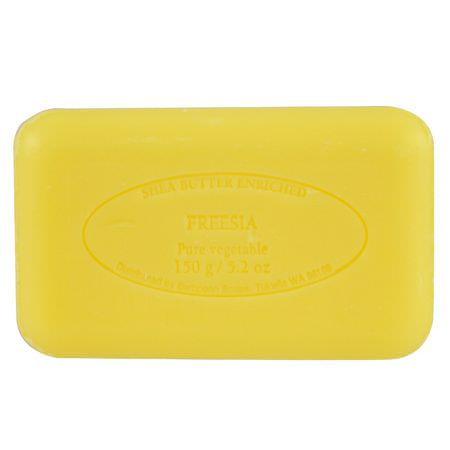 Bar Soap, Shower, Bath: European Soaps, Pre de Provence, Bar Soap, Freesia, 5.2 oz (150 g)