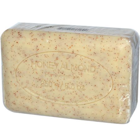 Bar Tvål, Dusch, Bad: European Soaps, Pre de Provence Bar Soap, Honey Almond, 8.8 oz (250 g)