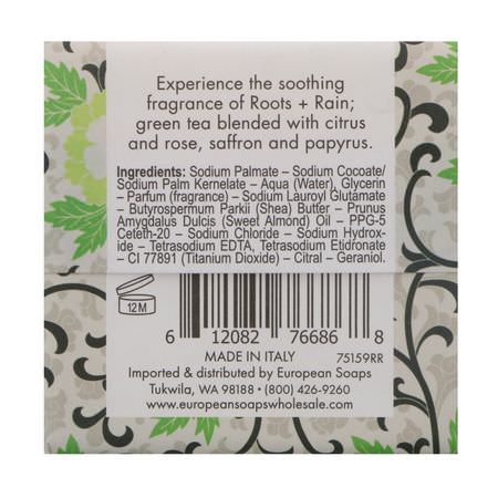 Tvål För Sheasmörstång, Dusch, Bad: European Soaps, Urbana, Shea Butter Enriched Soap, Roots + Rain, 3.5 oz (100 g)