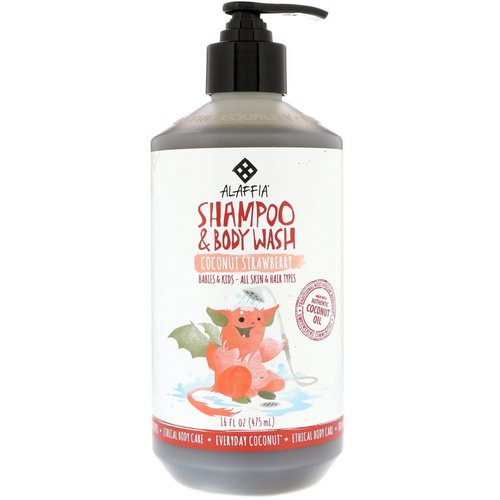 Alaffia, Everyday Coconut, Shampoo & Body Wash, Babies & Kids, Coconut Strawberry, 16 fl oz (475 ml) Review