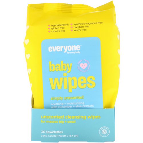 Everyone, Baby Wipes, Unscented, 30 Towelettes Review