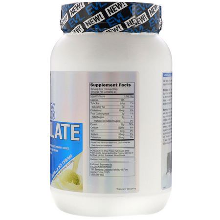 Vassleprotein, Idrottsnäring: EVLution Nutrition, 100% Isolate, Vanilla Ice Cream, 1.6 lb (726 g)