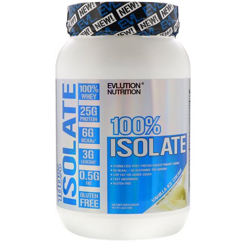 EVLution Nutrition, 100% Isolate, Vanilla Ice Cream, 1.6 lb (726 g) Review