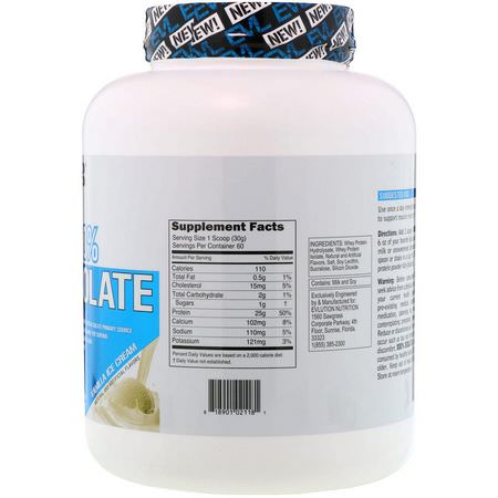 Vassleprotein, Idrottsnäring: EVLution Nutrition, 100% Isolate, Vanilla Ice Cream, 4 lb (1814 g)