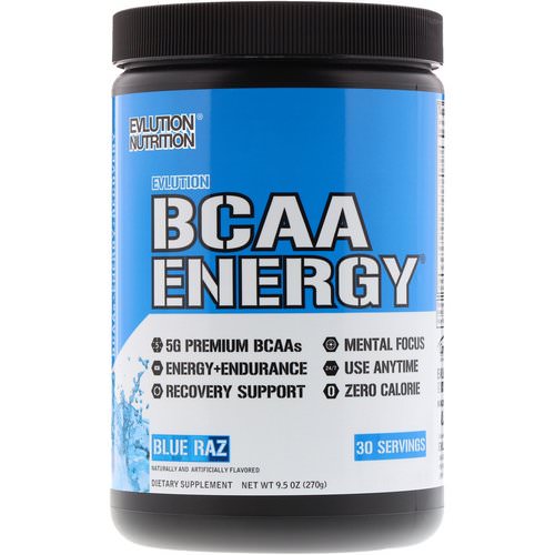 EVLution Nutrition, BCAA Energy, Blue Raz, 9.5 oz (270 g) Review