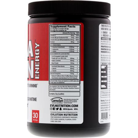Bcaa, Aminosyror, Kosttillskott: EVLution Nutrition, BCAA Lean Energy, Cherry Limeade, 11.6 oz (330 g)