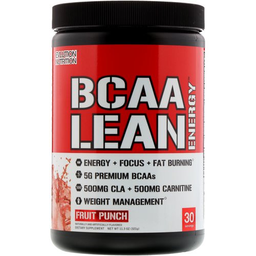 EVLution Nutrition, BCAA Lean Energy, Fruit Punch, 11.8 oz (336 g) Review