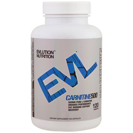 L-Karnitin, Aminosyror, Kosttillskott: EVLution Nutrition, Carnitine 500, 120 Capsules