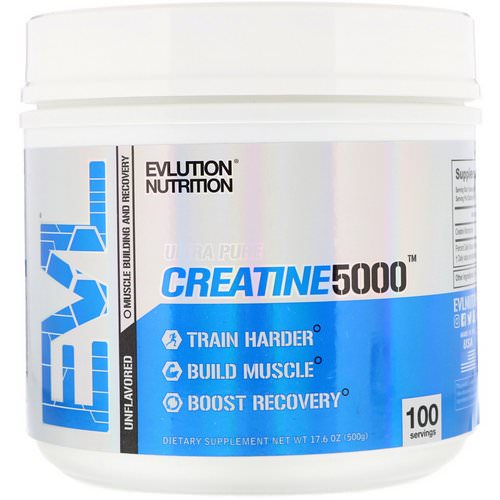 EVLution Nutrition, Creatine 5000, Unflavored, 17.6 oz (500 g) Review