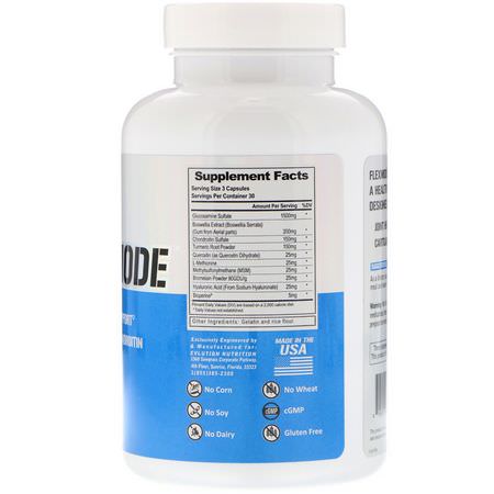 Glukosaminkondroitin, Led, Ben, Kosttillskott: EVLution Nutrition, FlexMode, Advanced Joint Support Formula, 90 Capsules