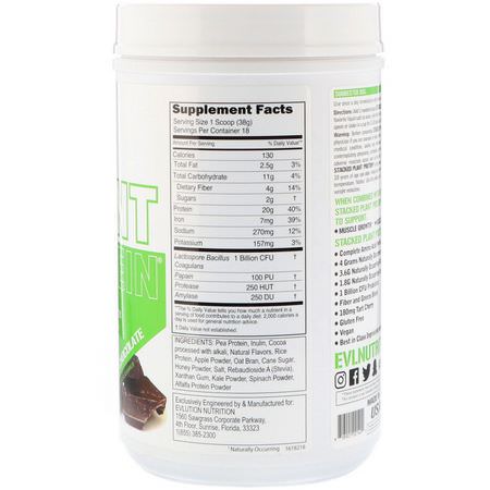 Växtbaserat, Växtbaserat Protein, Sportnäring: EVLution Nutrition, Stacked Plant Protein, Natural Chocolate, 1.5 lb (680 g)