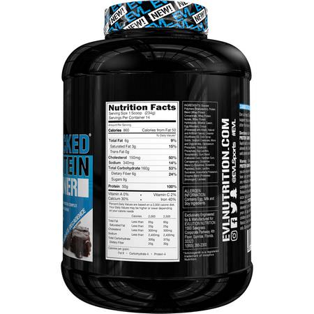 Viktökare, Protein, Sportnäring: EVLution Nutrition, Stacked Protein Gainer, Chocolate Decadence, 7.23 lb (3276 g)