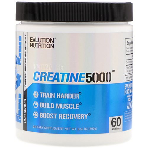 EVLution Nutrition, Ultra Pure Creatine5000, Unflavored, 5,000 mg, 10.6 oz (300 g) Review