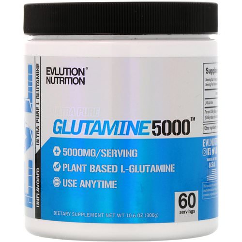 EVLution Nutrition, Glutamine5000, Unflavored, 5000 mg, 10.6 oz (300 g) Review