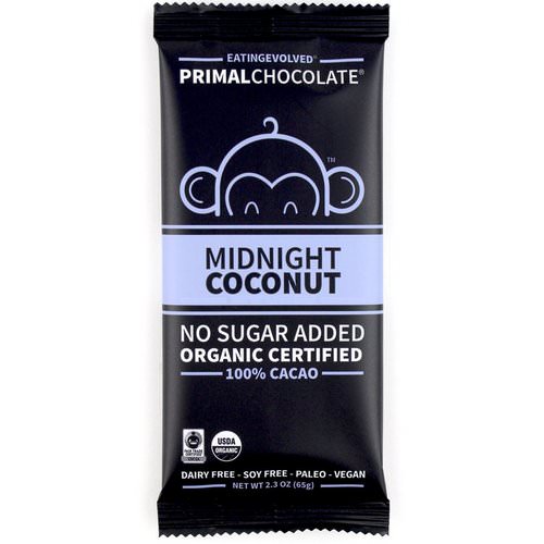 Evolved Chocolate, PrimalChocolate, Midnight Coconut 100% Cacao, 2.3 oz (65 g) Review