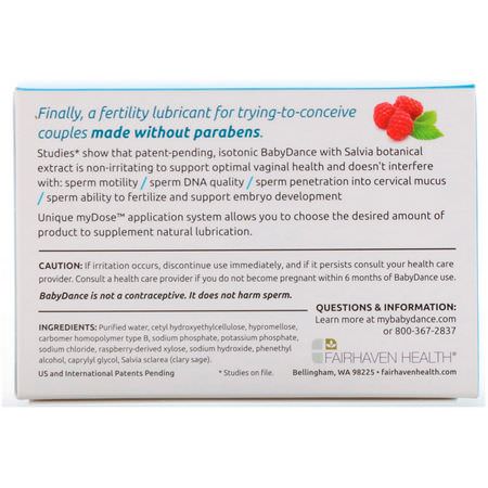 Kvinnors Hälsa, Kosttillskott: Fairhaven Health, Isolove, BabyDance Fertility Lubricant, 6 Single-Use Tubes & Applicators, 0.1 oz (3 g) Each