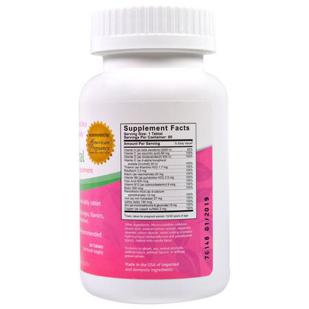 Prenatal Multivitaminer, Kvinnors Hälsa, Kosttillskott: Fairhaven Health, Prenatal Mutlivitamin Supplement, 60 Tablets