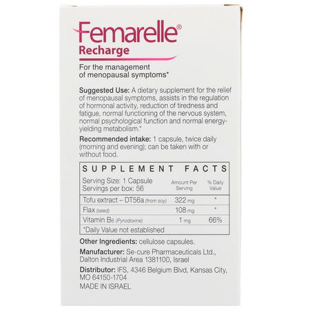Kvinnors Hälsa, Kosttillskott: Femarelle, Recharge, 56 Capsules