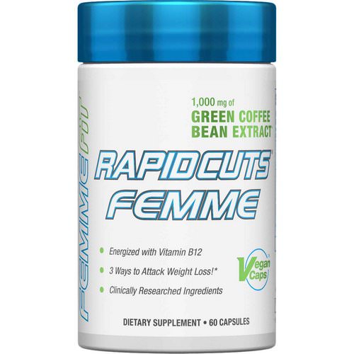FEMME, Rapidcuts Femme, Green Coffee Extract + Vitamin B12, 1,000 mg, 60 Vegan Caps Review