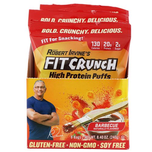 FITCRUNCH, High Protein Puffs, Barbecue, 8 Bags, 1.05 oz (30 g) Each Review