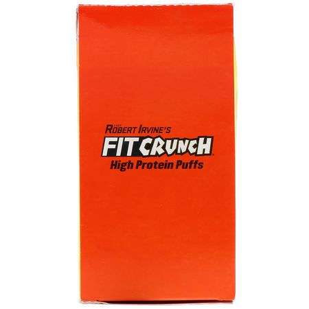 Snacks, Protein Snacks, Brownies, Cookies: FITCRUNCH, High Protein Puffs, Cheddar Cheese, 8 Bags, 1.05 oz (30 g) Each