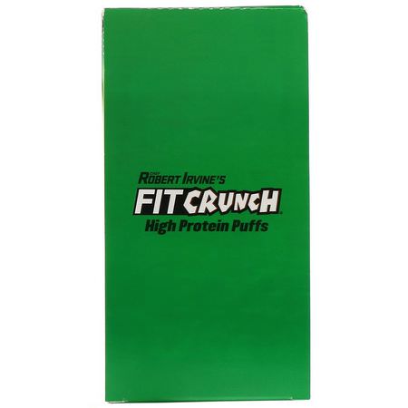 Snacks, Protein Snacks, Brownies, Cookies: FITCRUNCH, High Protein Puffs, Sour Cream & Onion, 8 Bags, 1.05 oz (30 g) Each