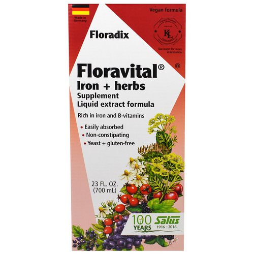 Flora, Floradix, Floravital, Iron + Herbs Supplement, Liquid Extract Formula, 23 fl oz (700 ml) Review