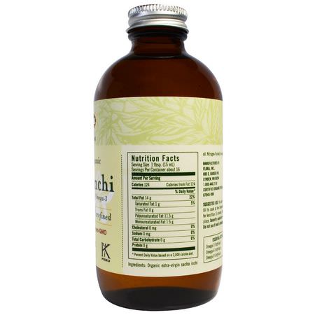 Vingrön, Oljor: Flora, Organic Sacha Inchi, Pure Premium Oil, 8.5 fl oz (250 ml)