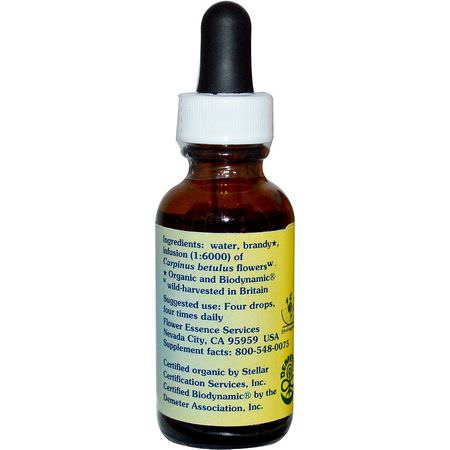 Blomma, Homeopati, Örter: Flower Essence Services, Hornbeam, Flower Essence, 1 fl oz (30 ml)