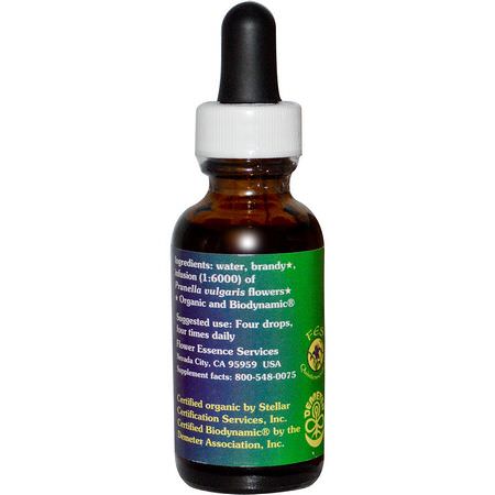 Blomma, Homeopati, Örter: Flower Essence Services, Self-Heal, Flower Essence, 1 fl oz (30 ml)