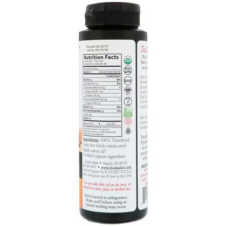 Svartfrö, Homeopati, Örter: Foods Alive, Artisan Cold-Pressed, Black Seed Oil, 8 fl oz (236 ml)