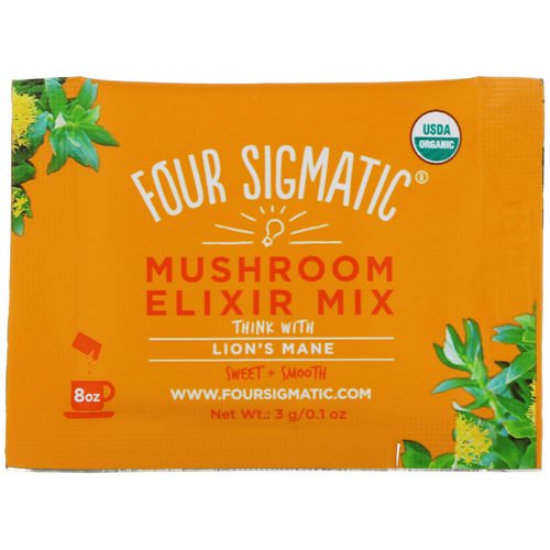 Four Sigmatic, Lion's Mane, Mushroom Elixir Mix, 20 Packets, 0.1 oz (3 g) Each Review
