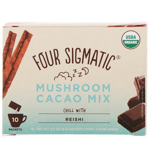 Four Sigmatic, Mushroom Cacao Mix, Sweet+ Cinnamon, 10 Packets, 0.2 oz (6 g) Each Review