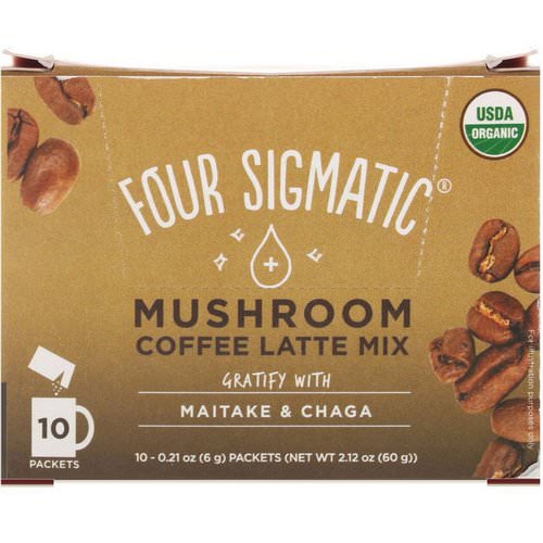 Four Sigmatic, Mushrooms Coffee Latte Mix, 10 Packets, 0.21 oz (6 g) Each Review