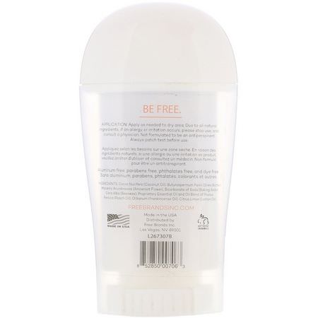 Deodorant, Bath: Freedom, Deodorant, Frankincense Peach, 1.9 oz (55 g)