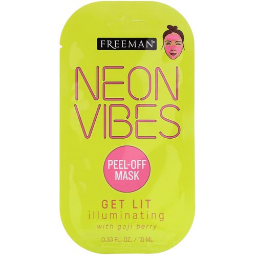 Freeman Beauty, Neon Vibes, Get Lit, Illuminating Peel-Off Mask, 0.33 fl oz (10 ml) Review