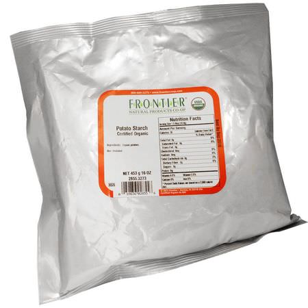 Stärkelser, Blandningar, Mjöl, Bakning: Frontier Natural Products, Certified Organic, Potato Starch, 16 oz (453 g)