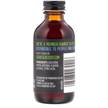 Extrakt, Smaker, Blandningar, Mjöl: Frontier Natural Products, Cherry Flavor, 2 fl oz (59 ml)