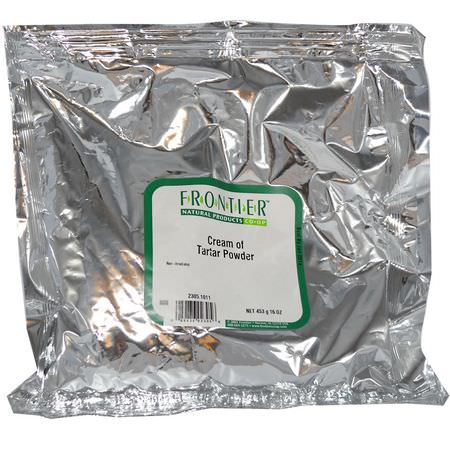Blandningar, Mjöl, Bakning: Frontier Natural Products, Cream of Tartar Powder, 16 oz (453 g)