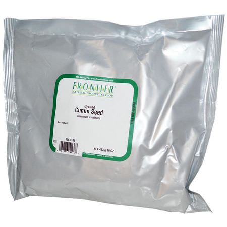 Kummin, Kryddor, Örter: Frontier Natural Products, Cumin Seed, Ground, 16 oz (453 g)