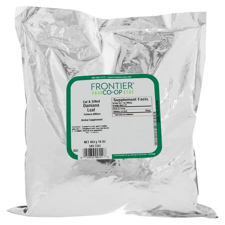 Örtte: Frontier Natural Products, Cut & Sifted Damiana Leaf, 16 oz (453 g)