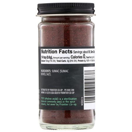 Kryddor, Örter: Frontier Natural Products, Ground Sumac, 2.10 oz (59 g)