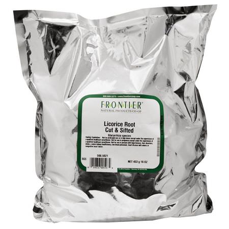 Örtte, Lakritste: Frontier Natural Products, Licorice Root Cut & Sifted, 16 oz (453 g)
